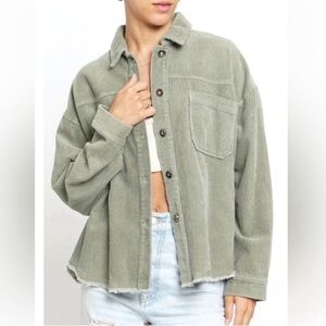 ZARA corduroy Shacket in CREAM! Worn once!! Size xxl; fits L-XXL